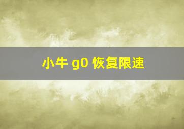 小牛 g0 恢复限速